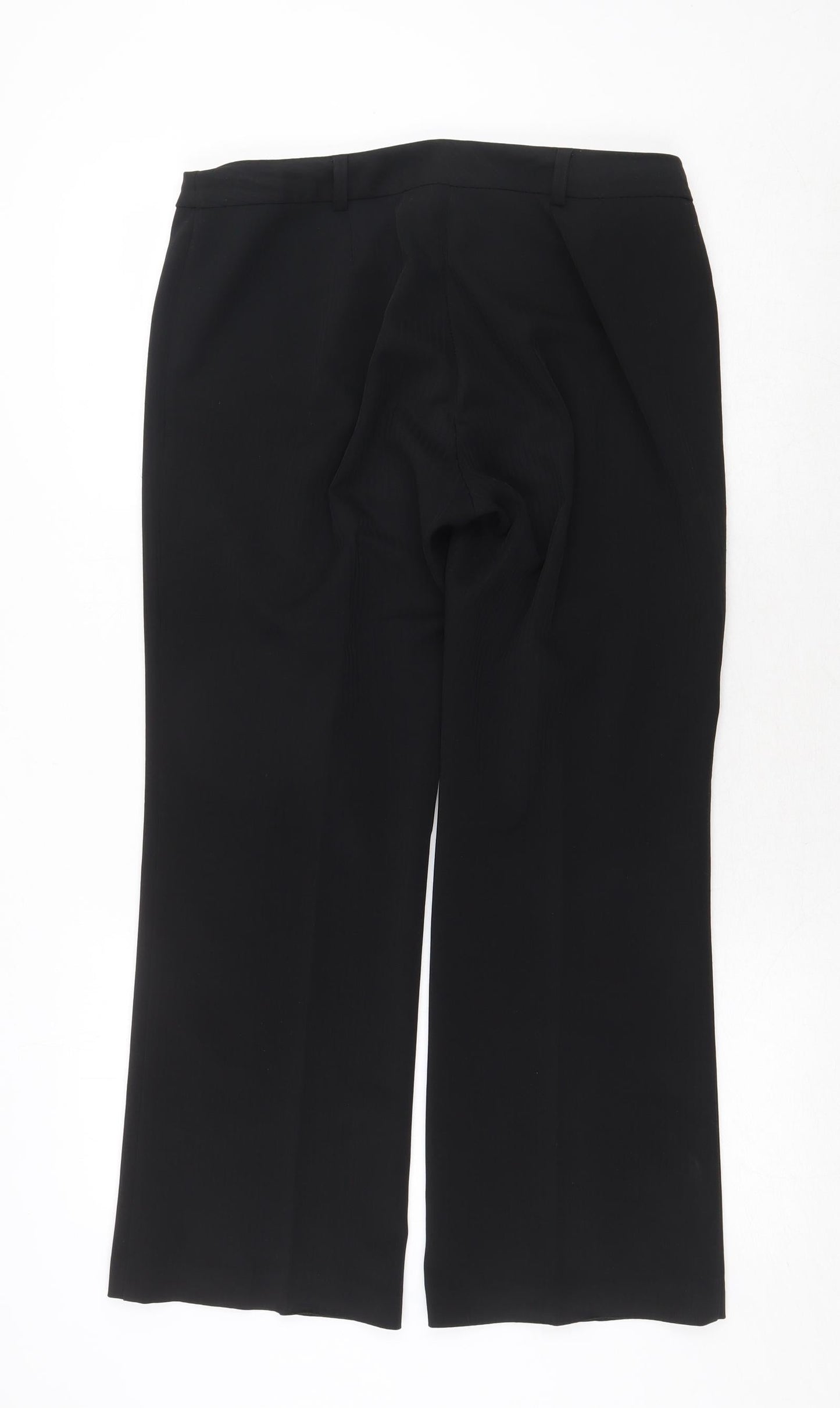 Dorothy Perkins Womens Black Polyester Trousers Size 12 Regular Zip