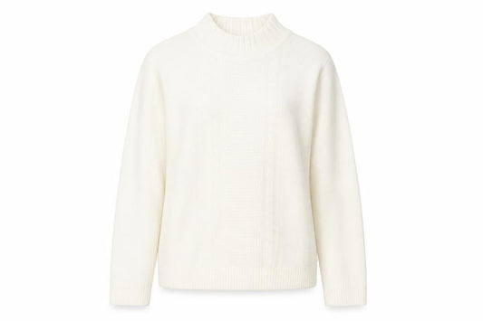 EWM Womens White Round Neck Acrylic Pullover Jumper Size 14 - Size 14-16