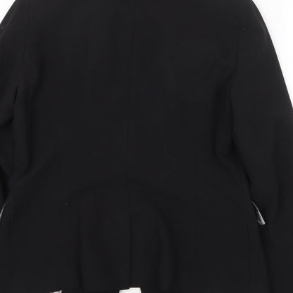 Tuchuzy Womens Black Polyester Jacket Blazer Size 14 Button