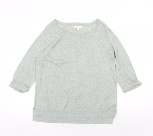 Monsoon Womens Green Boat Neck Viscose Pullover Jumper Size S