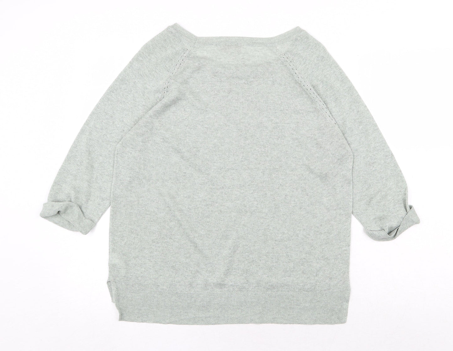 Monsoon Womens Green Boat Neck Viscose Pullover Jumper Size S