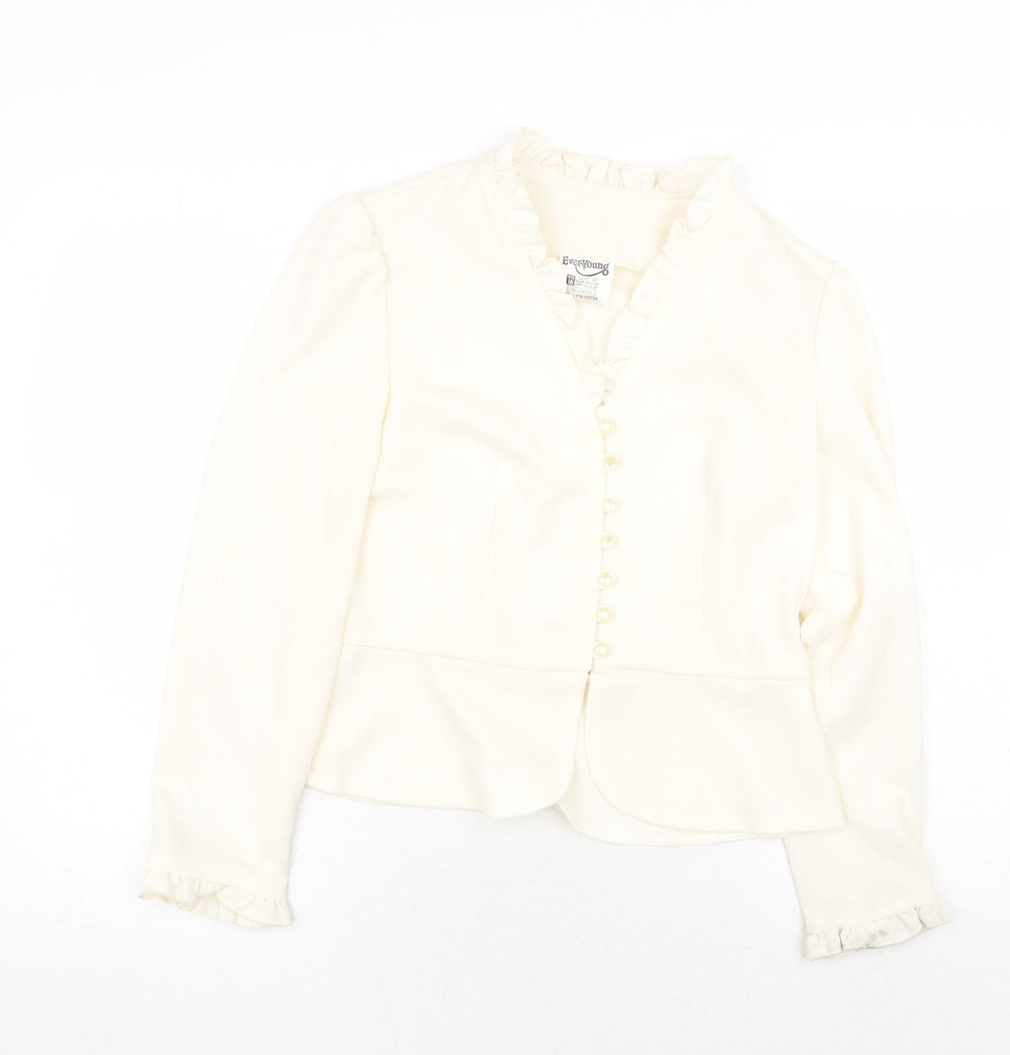 Ever Young Womens Ivory Jacket Blazer Size 16 Button