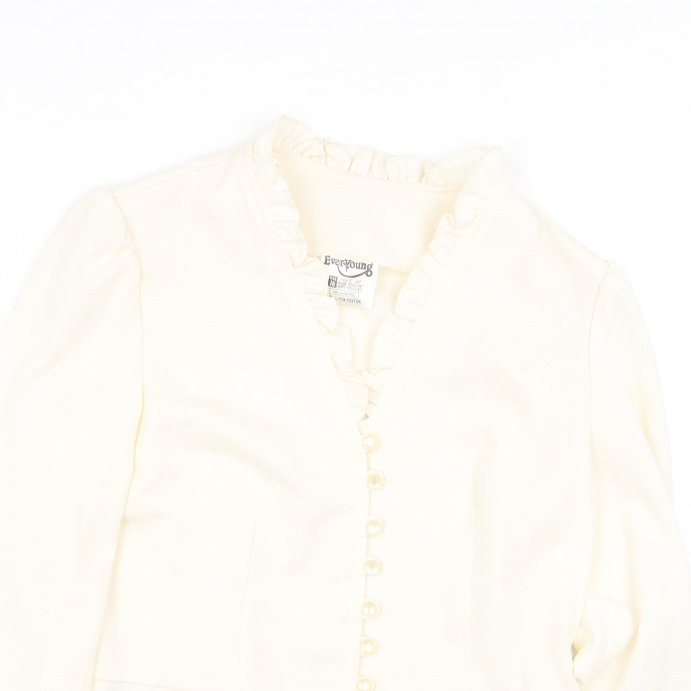 Ever Young Womens Ivory Jacket Blazer Size 16 Button