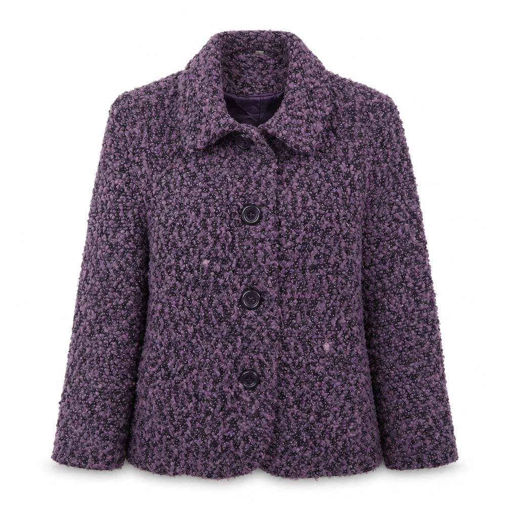 EWM Womens Purple Jacket Blazer Size 10 Button