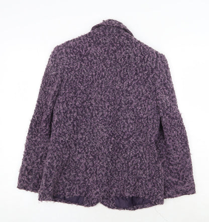 EWM Womens Purple Jacket Blazer Size 10 Button