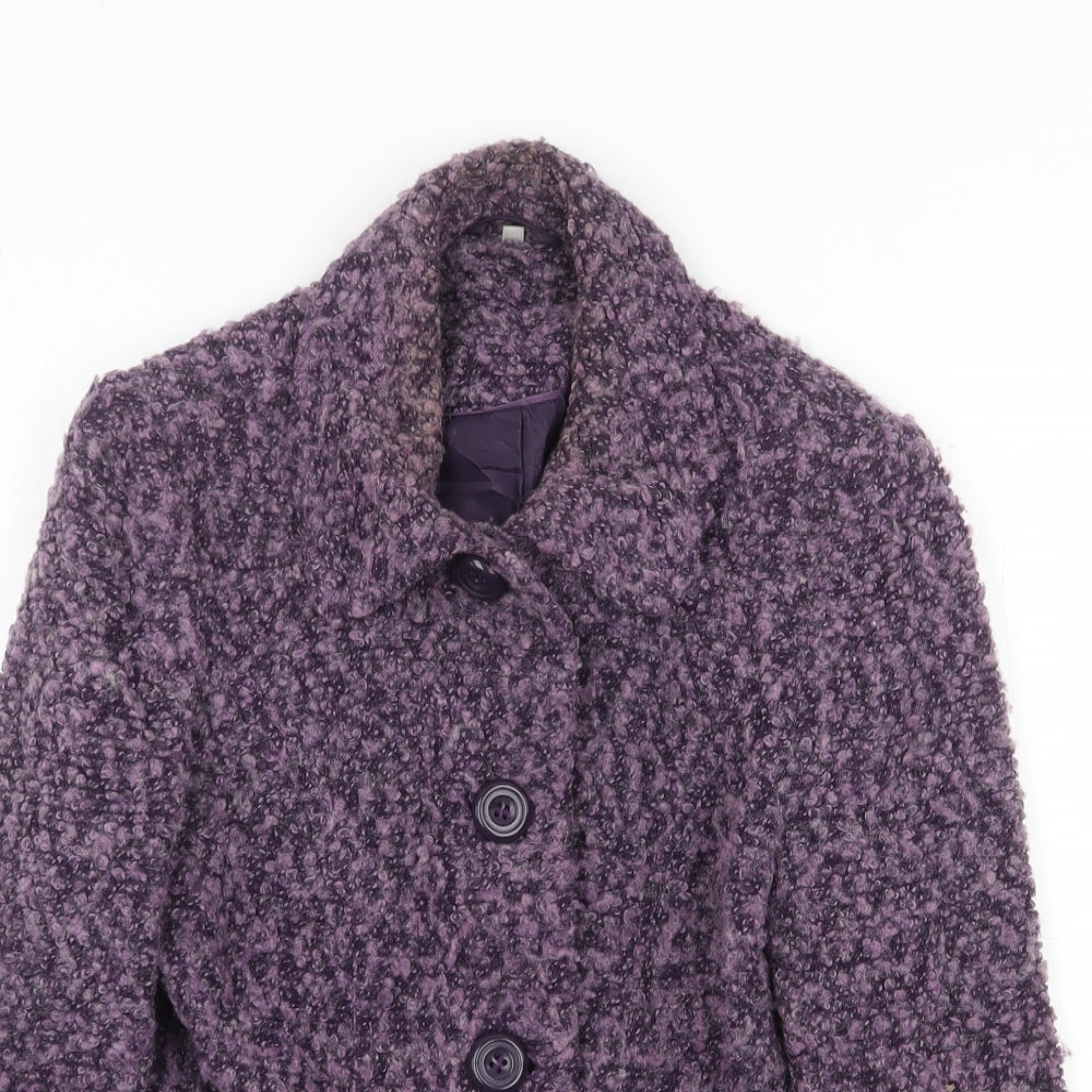 EWM Womens Purple Jacket Blazer Size 10 Button