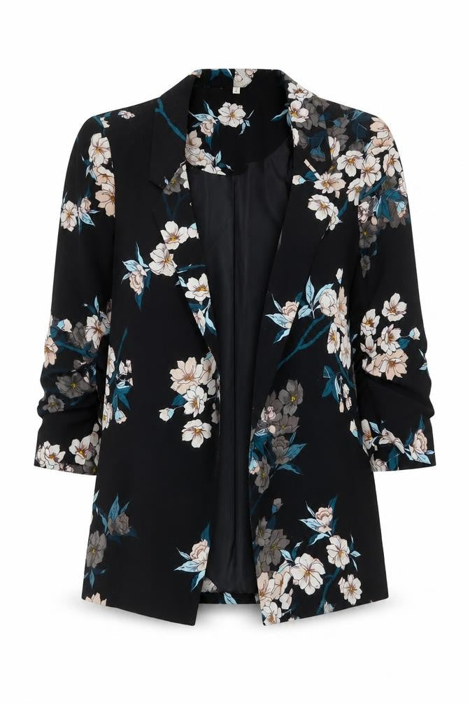 Peacocks Womens Black Floral Jacket Blazer Size 8