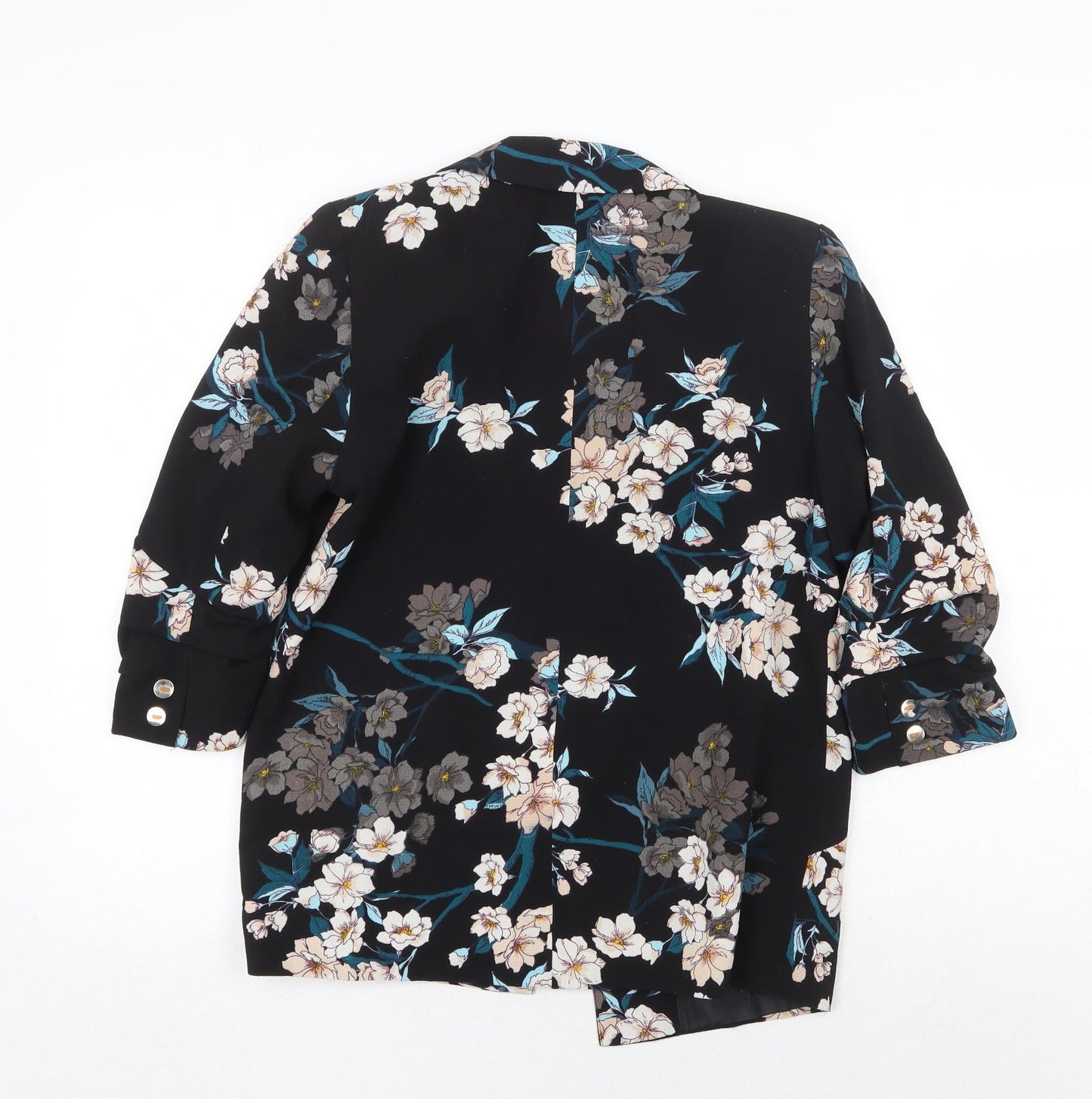 Peacocks Womens Black Floral Jacket Blazer Size 8