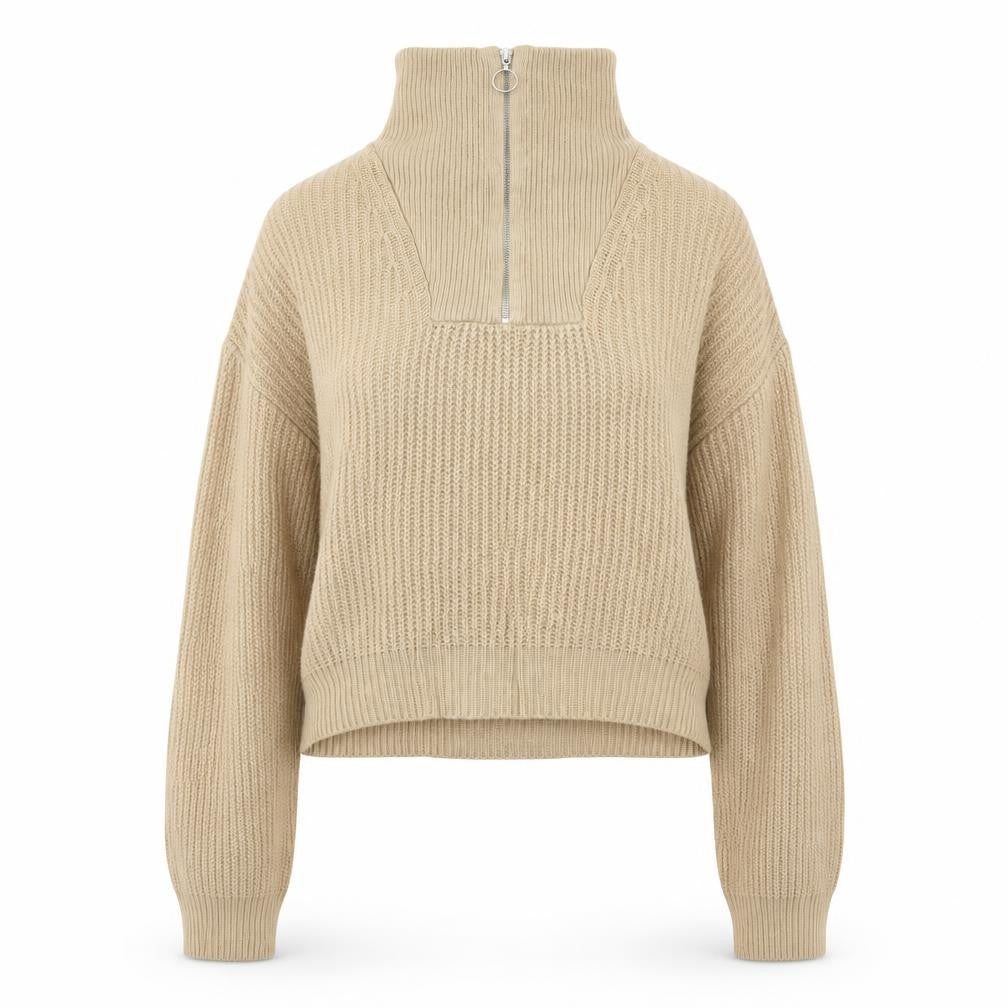 New Look Womens Beige High Neck Acrylic Pullover Jumper Size L