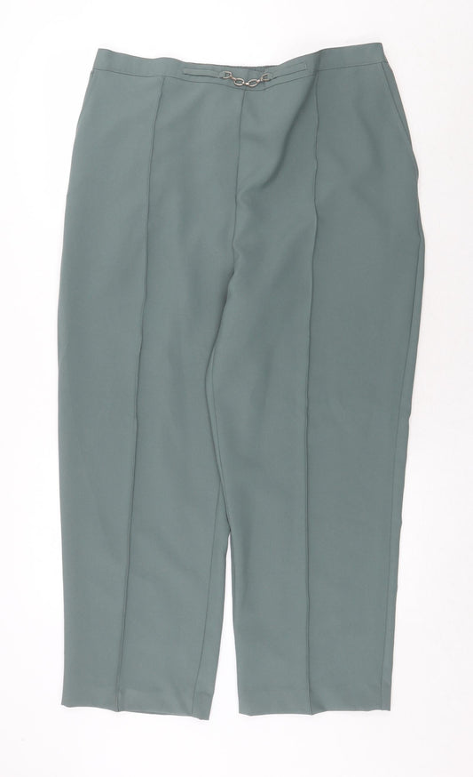 EWM Womens Green Polyester Trousers Size 20 Regular