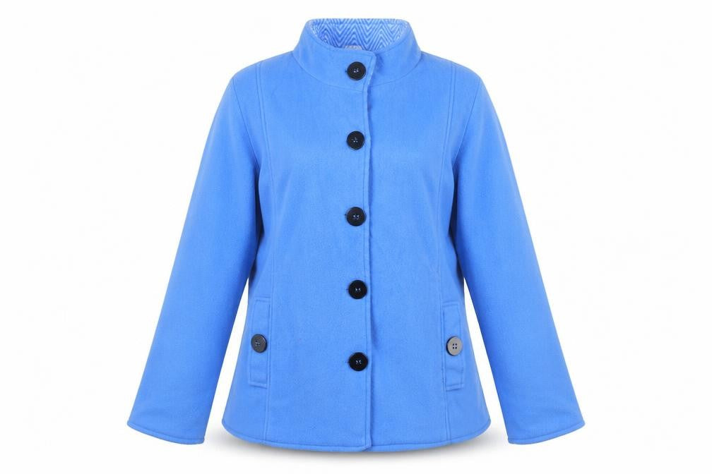 Anne de Lancay Womens Blue Jacket Size L Button