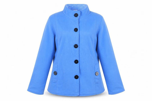 Anne de Lancay Womens Blue Jacket Size L Button