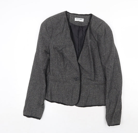 Vera Moda Womens Grey Jacket Blazer Size 12 Button