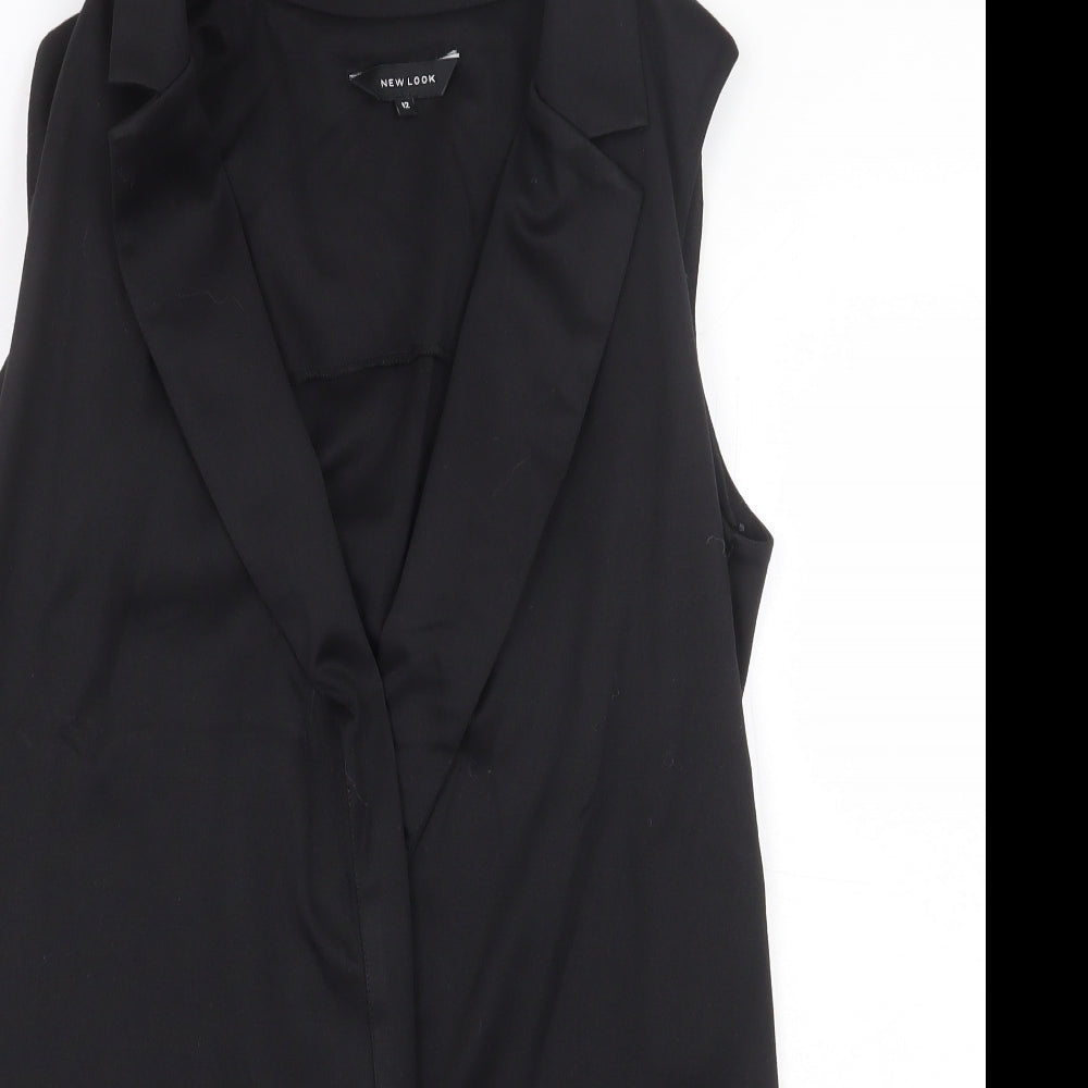 New Look Womens Black Jacket Waistcoat Size 12 - Open
