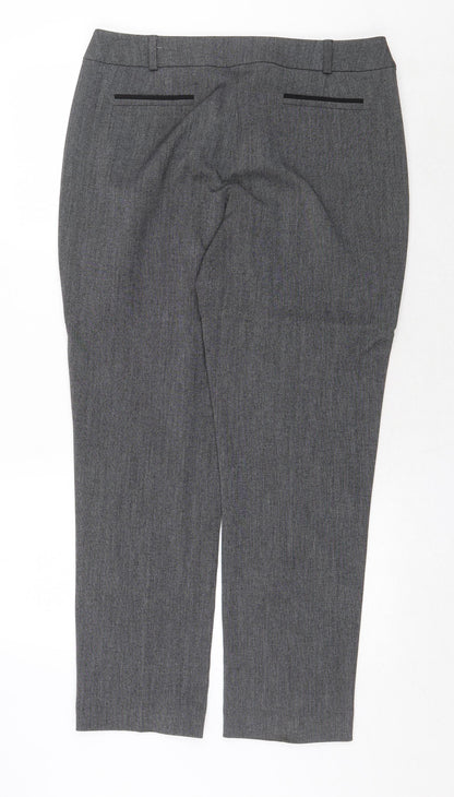 Debenhams Womens Grey Polyester Trousers Size 34 in Regular Zip