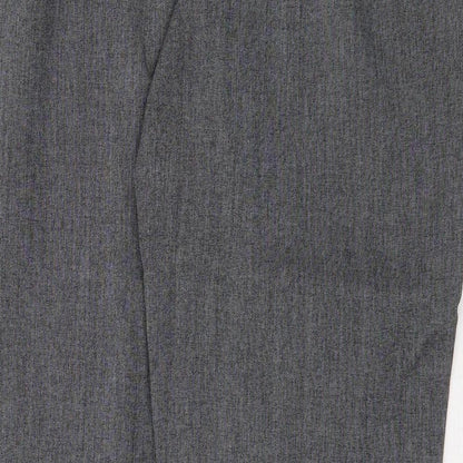 Debenhams Womens Grey Polyester Trousers Size 34 in Regular Zip