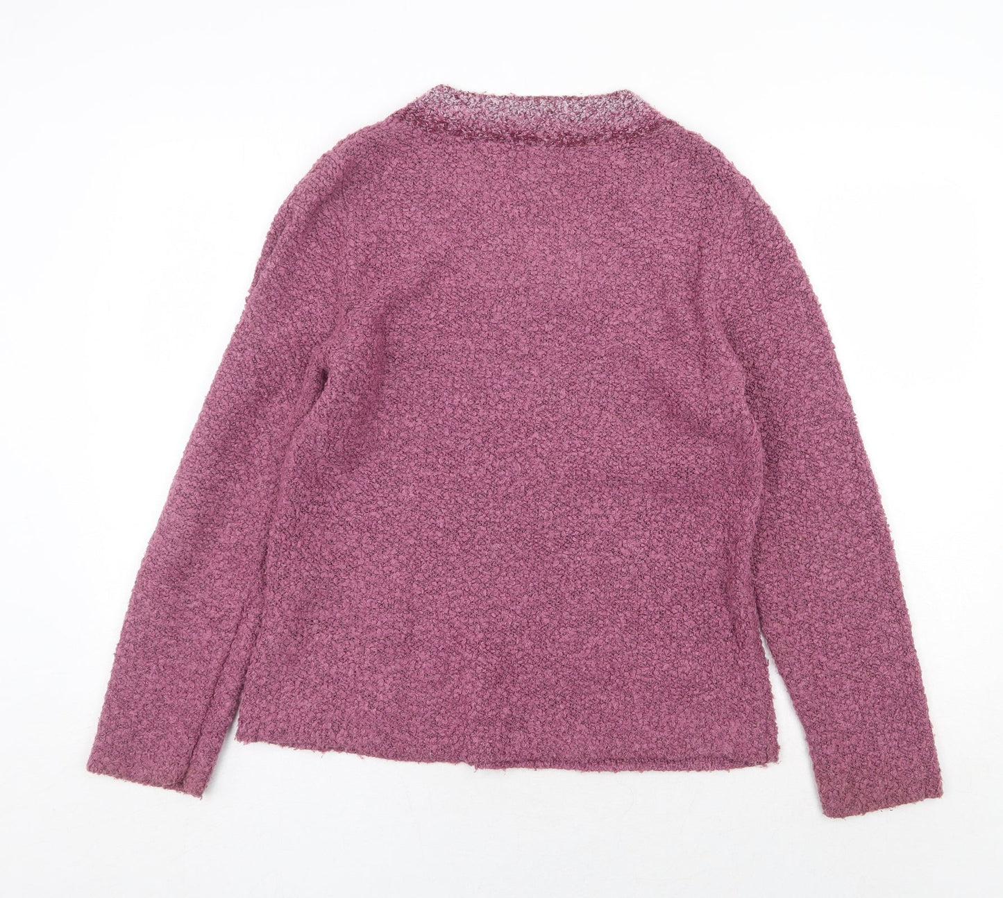 CASAMIA Womens Purple V-Neck Acrylic Pullover Jumper Size M