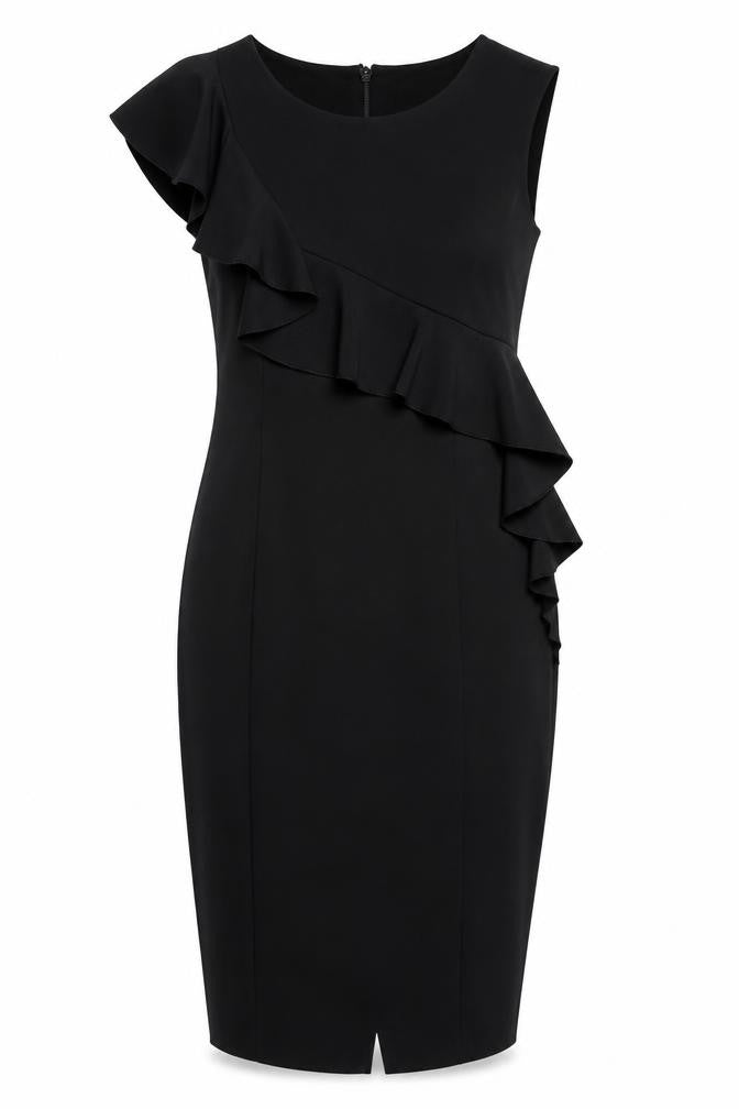 NEXT Womens Black Polyester A-Line Size 6 Round Neck Zip