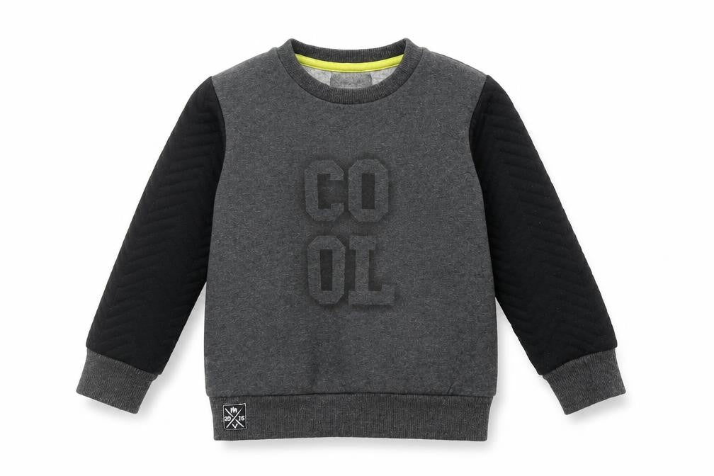 Mini V Boys Grey Cotton Pullover Sweatshirt Size 3-4 Years Pullover - Cool