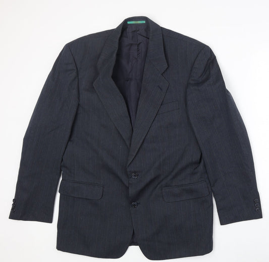 Canada Mens Blue Polyester Jacket Suit Jacket Size 40 Regular