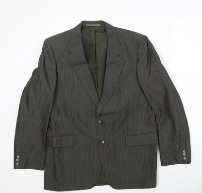 Odermark Mens Grey Striped Polyester Jacket Suit Jacket Size 42 Regular