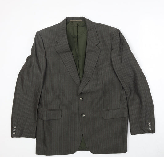 Odermark Mens Grey Striped Polyester Jacket Suit Jacket Size 42 Regular