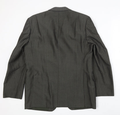 Odermark Mens Grey Striped Polyester Jacket Suit Jacket Size 42 Regular