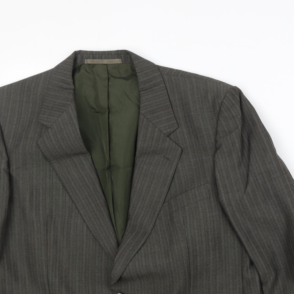 Odermark Mens Grey Striped Polyester Jacket Suit Jacket Size 42 Regular