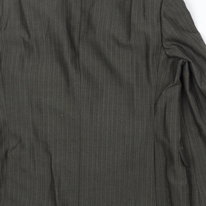 Odermark Mens Grey Striped Polyester Jacket Suit Jacket Size 42 Regular