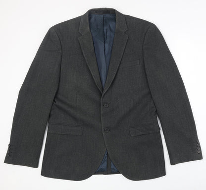 Next Mens Grey Polyester Jacket Suit Jacket Size 40 Regular