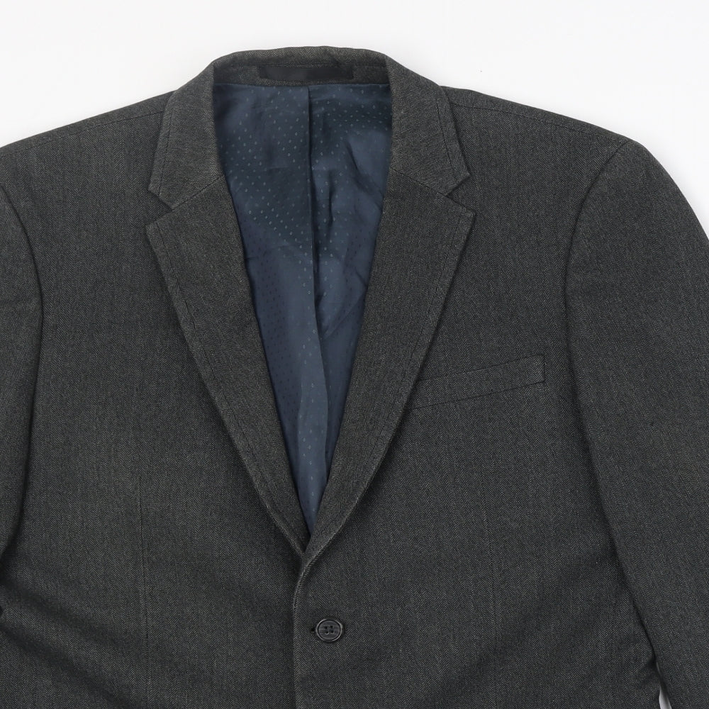 NEXT Mens Grey Polyester Jacket Suit Jacket Size 40 Regular