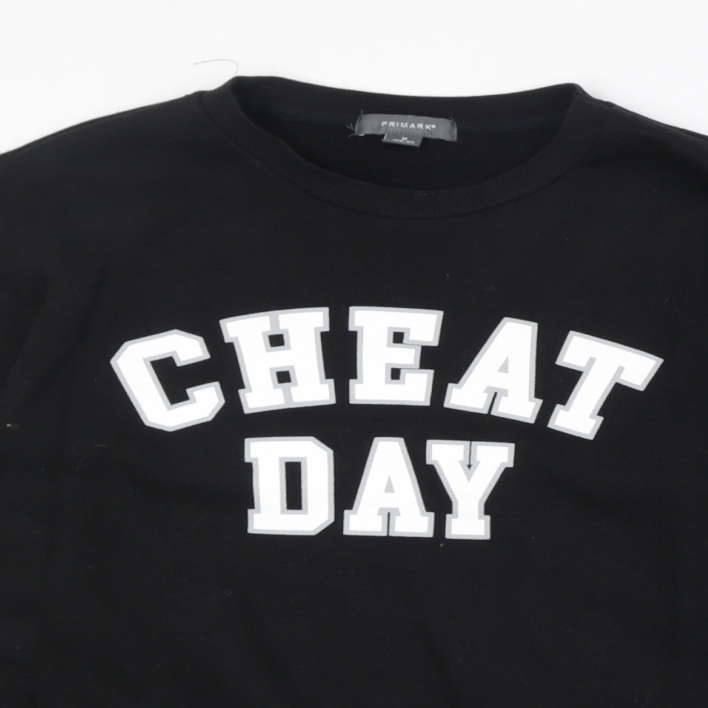 Primark Womens Black Cotton Pullover Sweatshirt Size M Pullover - Cheat Day