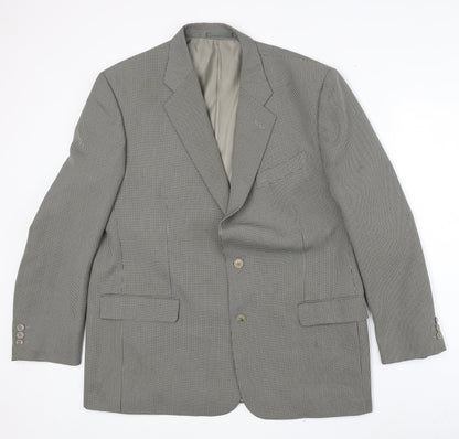 Simon Taylor Mens Beige Geometric Polyester Jacket Blazer Size 46 Regular