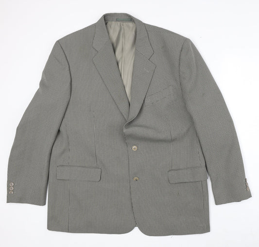 Simon Taylor Mens Beige Geometric Polyester Jacket Blazer Size 46 Regular