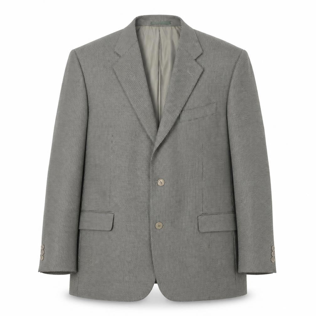 Simon Taylor Mens Beige Geometric Polyester Jacket Blazer Size 46 Regular