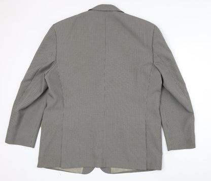 Simon Taylor Mens Beige Geometric Polyester Jacket Blazer Size 46 Regular