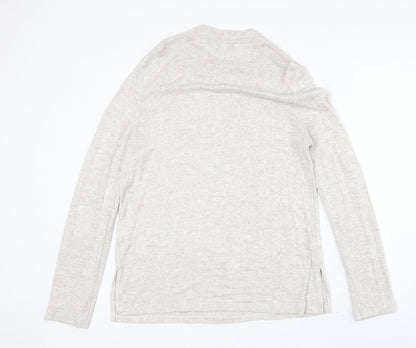 H&M Womens Beige Round Neck Polyester Pullover Jumper Size M