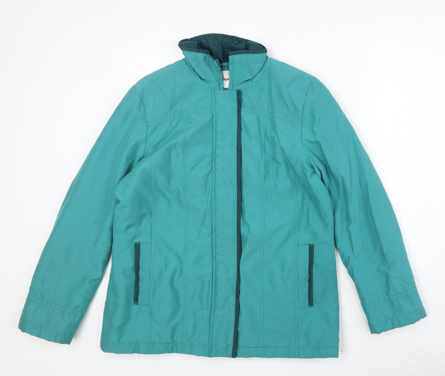 Eleganze Womens Green Jacket Size M Zip
