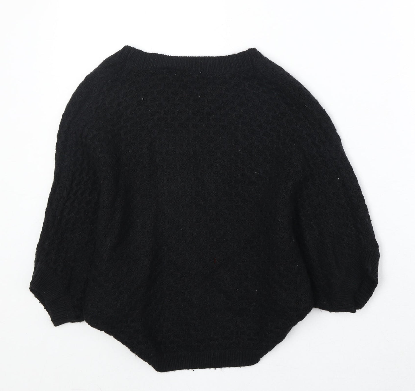 New Look Womens Black V-Neck Acrylic Cardigan Jumper Size 10