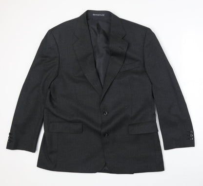 Greenwoods Mens Grey Wool Jacket Suit Jacket Size 42 Regular