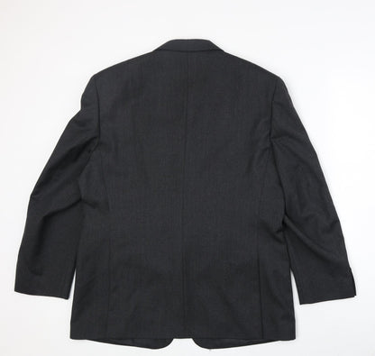 Greenwoods Mens Grey Wool Jacket Suit Jacket Size 42 Regular