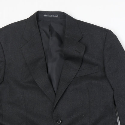 Greenwoods Mens Grey Wool Jacket Suit Jacket Size 42 Regular
