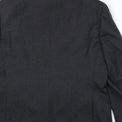 Greenwoods Mens Grey Wool Jacket Suit Jacket Size 42 Regular
