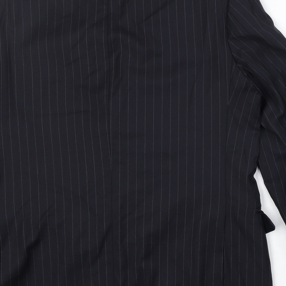 Beale & Inman Mens Blue Striped Wool Jacket Suit Jacket Size 42 Regular
