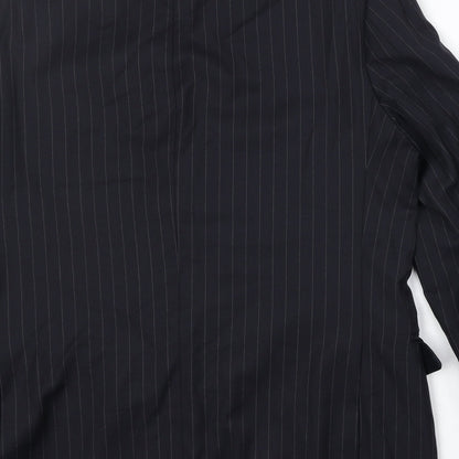 Beale & Inman Mens Blue Striped Wool Jacket Suit Jacket Size 42 Regular