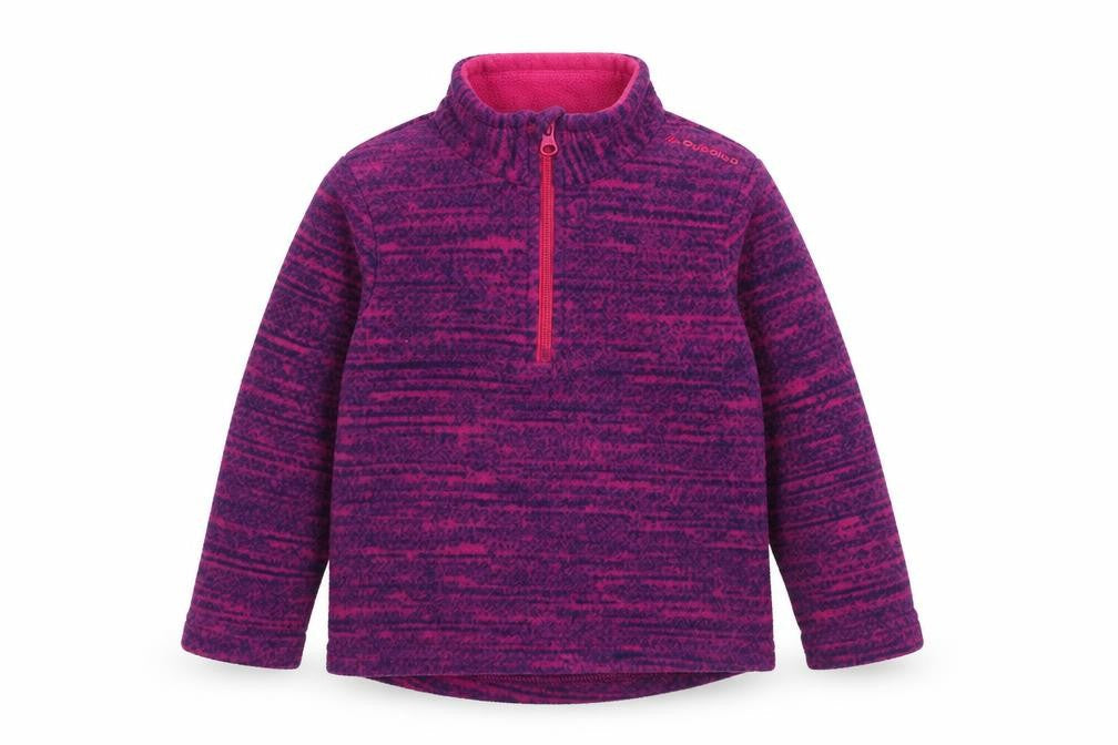 DECATHLON Girls Purple Polyester Pullover Sweatshirt Size 2 Years Zip