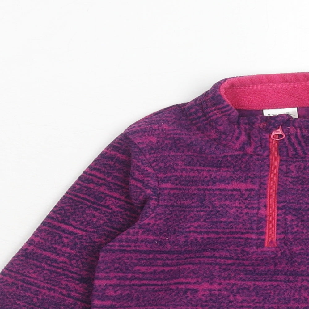 DECATHLON Girls Purple Polyester Pullover Sweatshirt Size 2 Years Zip