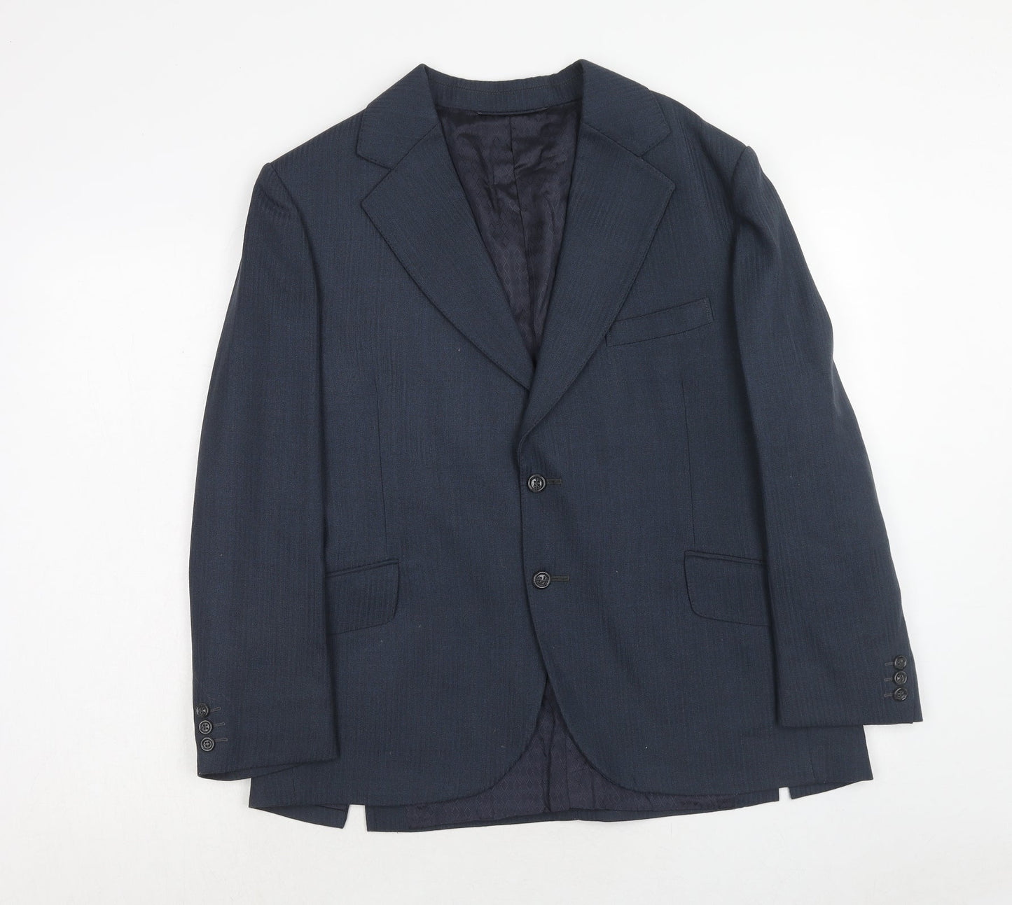 Terylene Mens Blue Polyacrylate Fibre Jacket Suit Jacket Size 38 Regular