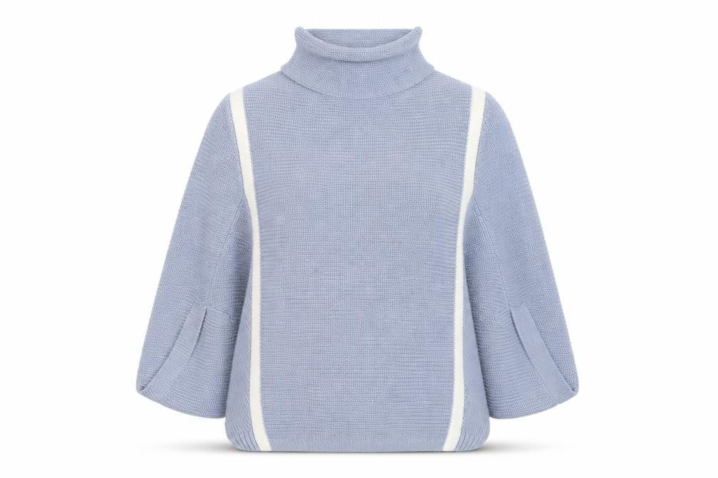 RMK Womens Blue High Neck Acrylic Pullover Jumper Size M