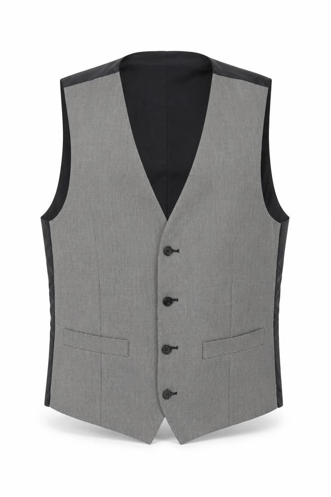 Marks & Spencer Mens Grey Polyester Jacket Suit Waistcoat Size 38 Regular